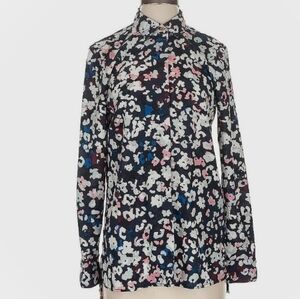 Ellen Tracy Floral Button Down Blouse Shirt Women's Size Small